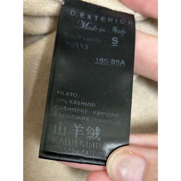 D.Exterior Women's Cashmere Blend Heather Gold Lurex Sweater Pullover Size Small - Picture 5 of 5